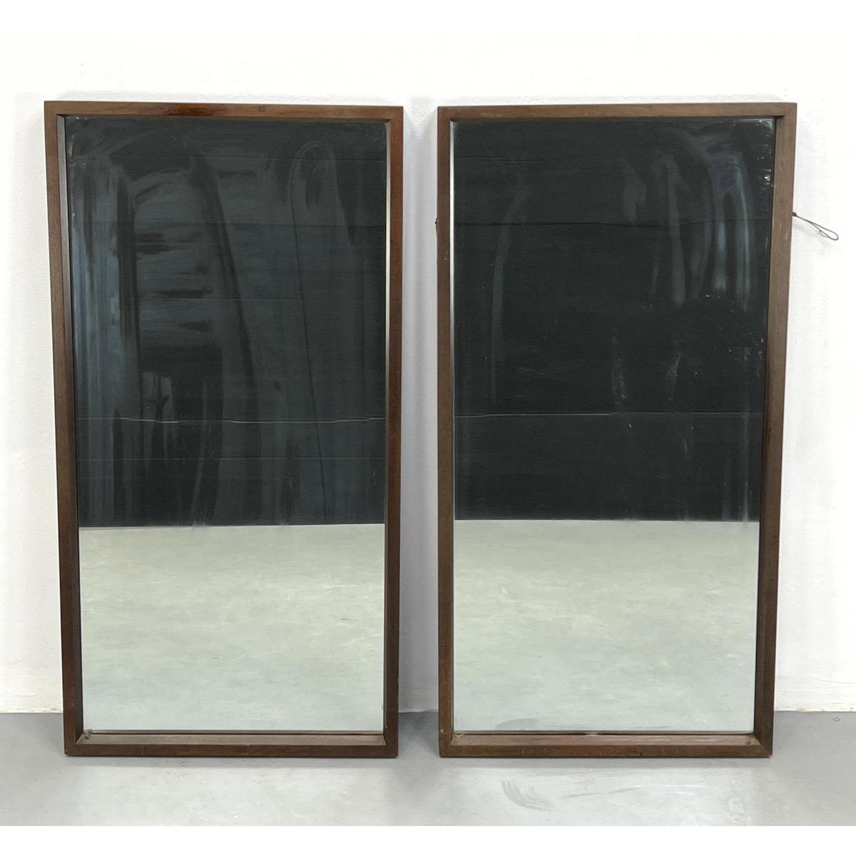 Pr Wood Framed Modernist Wall Mirrors  3acd98