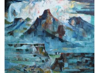 Mid-century mountainous landscape