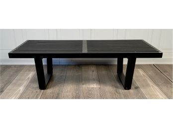 Blacked painted wooden slat-top