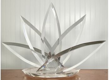 Fan form lucite sculpture signed 3acde0