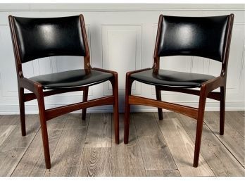 Two modernist rosewood side chairs,