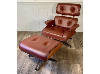 Eames style lounge chair in brown