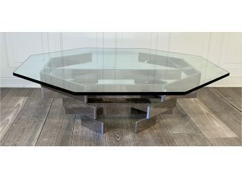 Octagonal coffee table with chrome 3ace3c