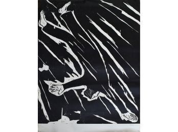 Large unframed woodblock in black 3ace80