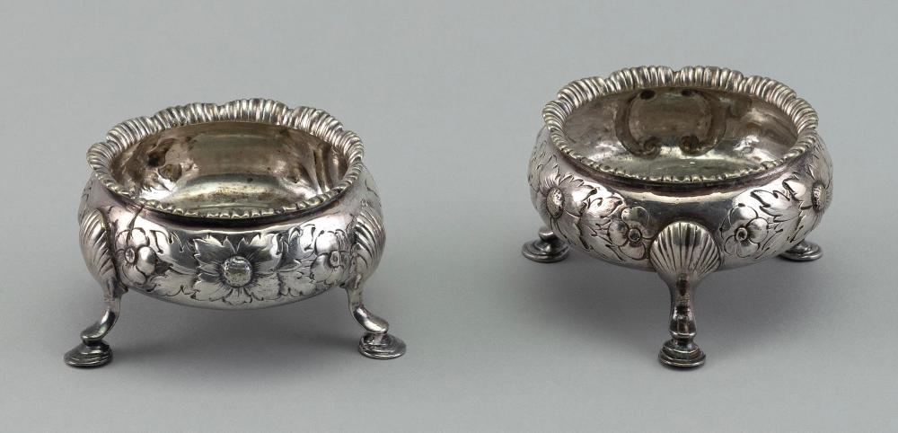 TWO GEORGIAN SILVER PLATED FOOTED