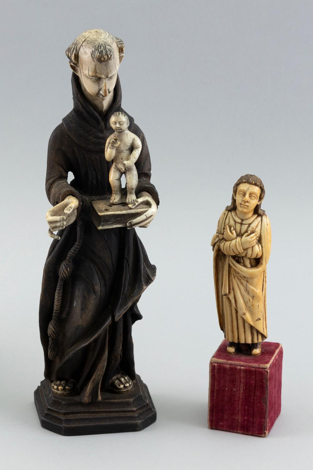 TWO CONTINENTAL CARVED BONE RELIGIOUS