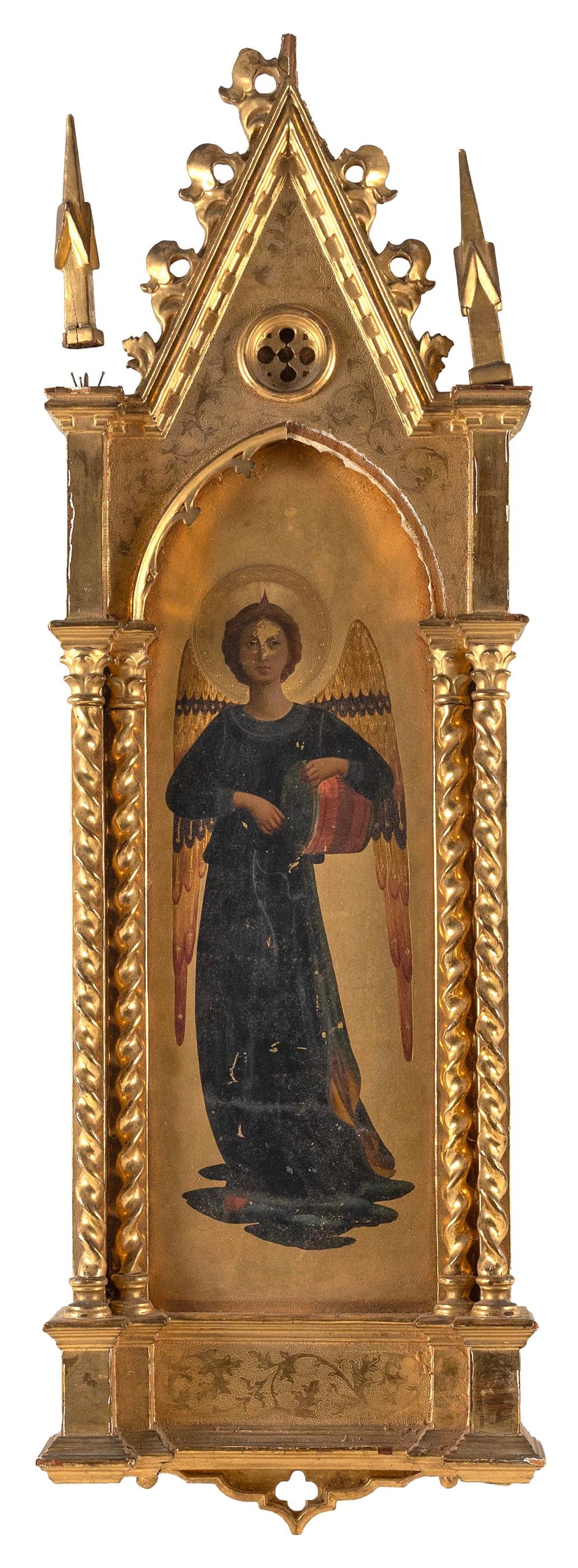 PAINTED AND GILDED WOODEN ICON