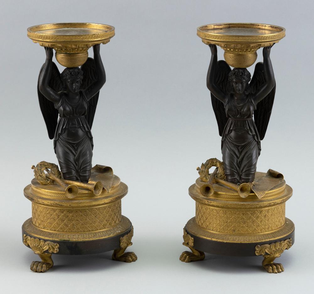 PAIR OF FRENCH EMPIRE GILT-BRONZE