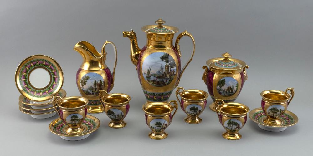 FRENCH EMPIRE PORCELAIN FIFTEEN PIECE 3af646