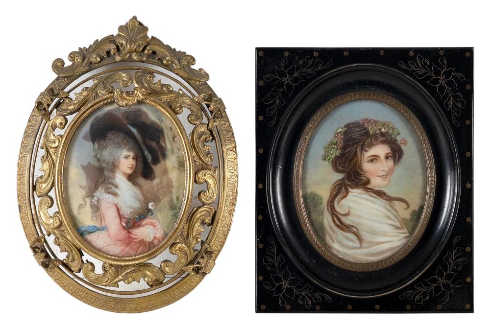 TWO MINIATURE PORTRAITS 19TH CENTURY