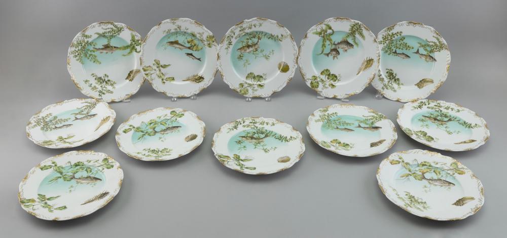 SET OF TWELVE LIMOGES PORCELAIN