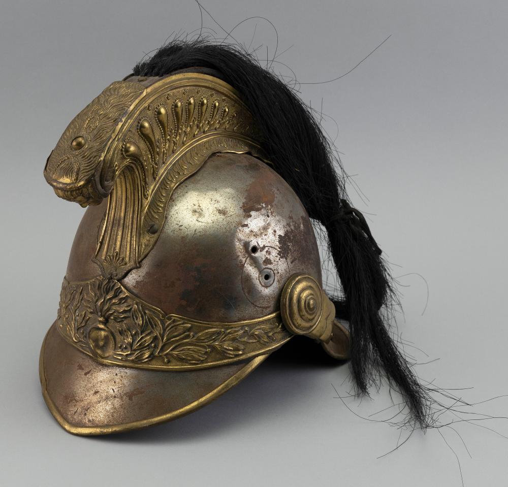 FRENCH BRASS ARTILLERY HELMET 19TH