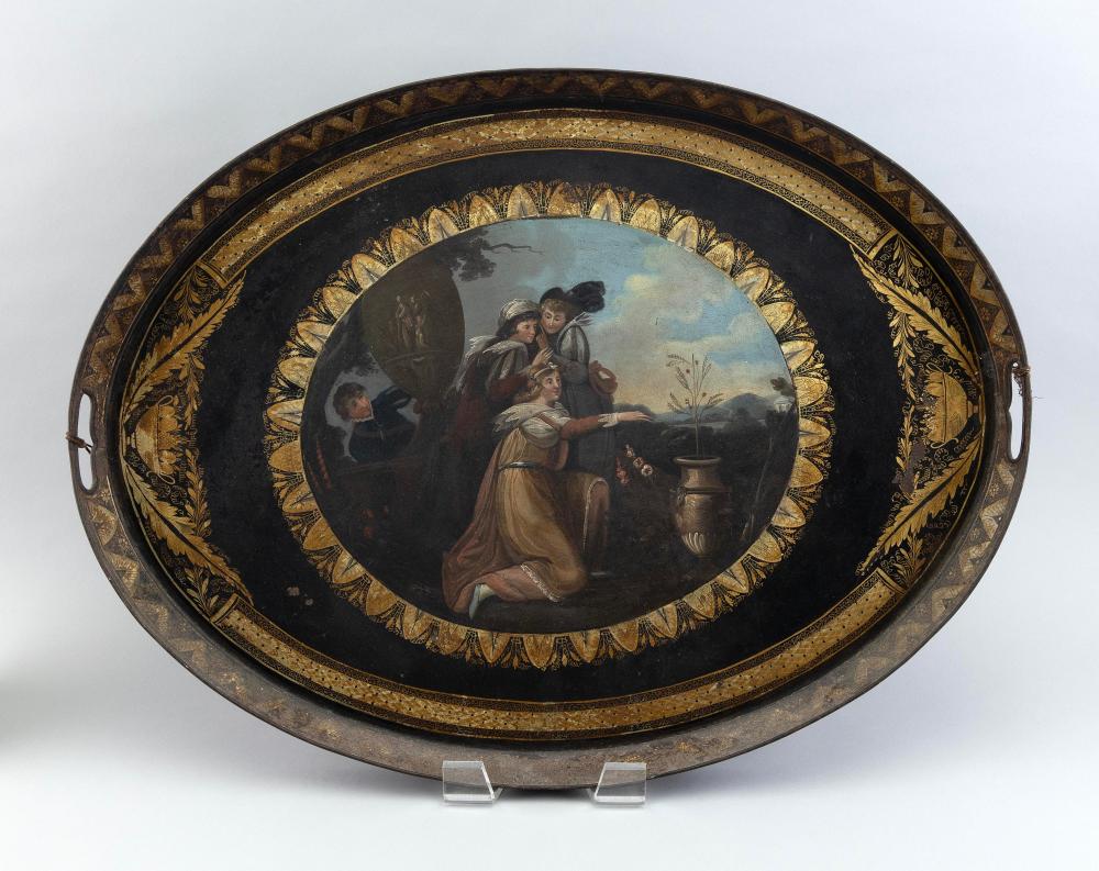 OVAL TOLE TRAY 19TH CENTURY LENGTH 3af66c