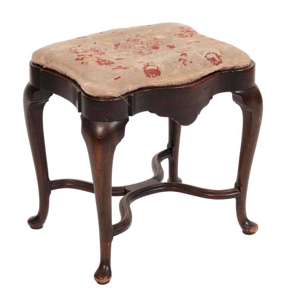 ENGLISH QUEEN ANNE DRESSING STOOL