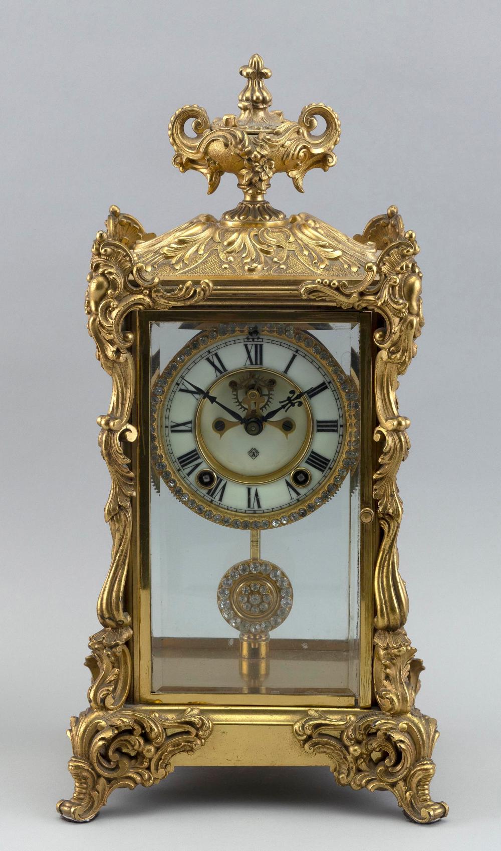 ANSONIA GILT METAL SHELF CLOCK 3af6ae