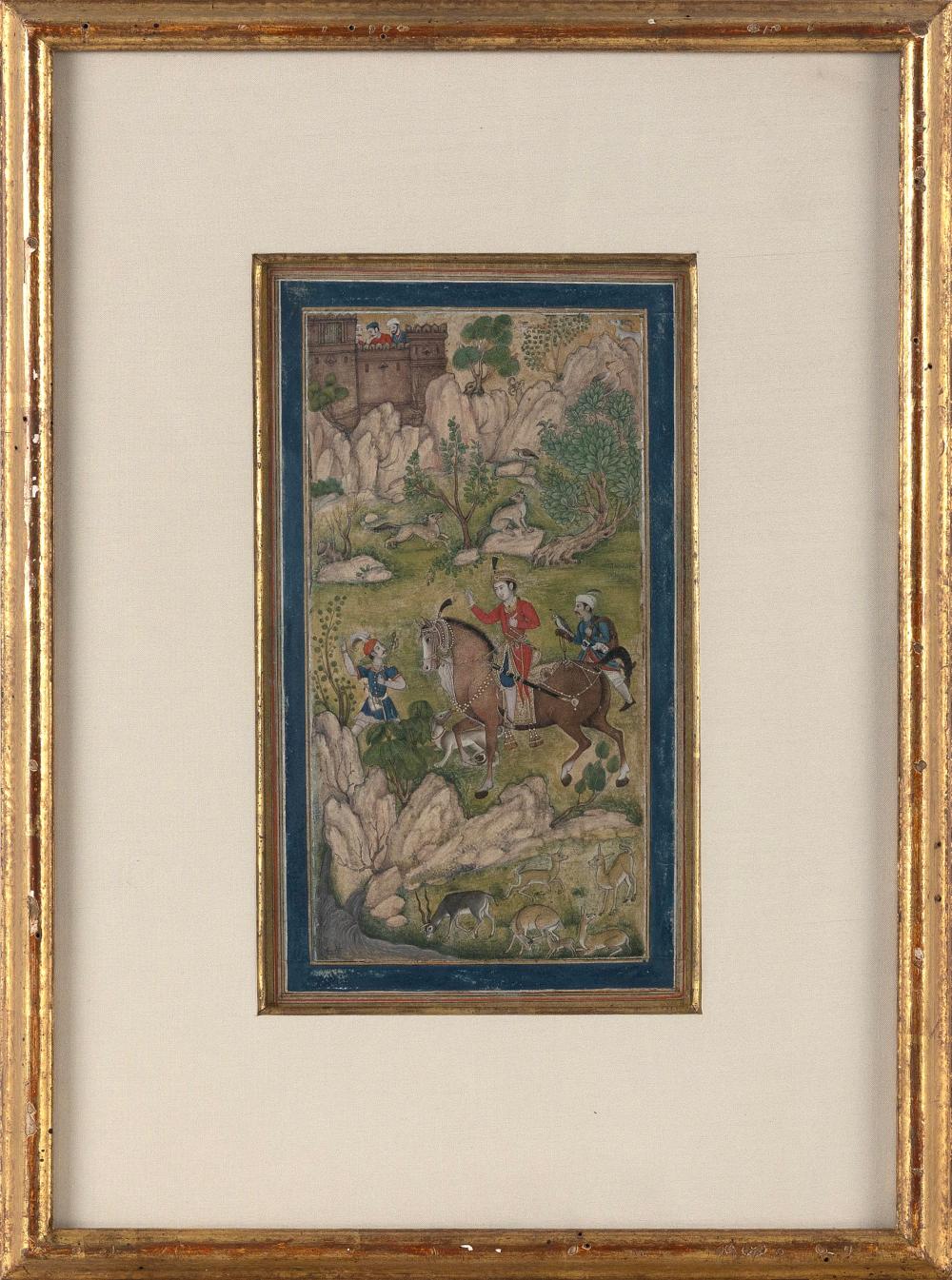 MUGHAL PAINTING OF A FIGURE ON