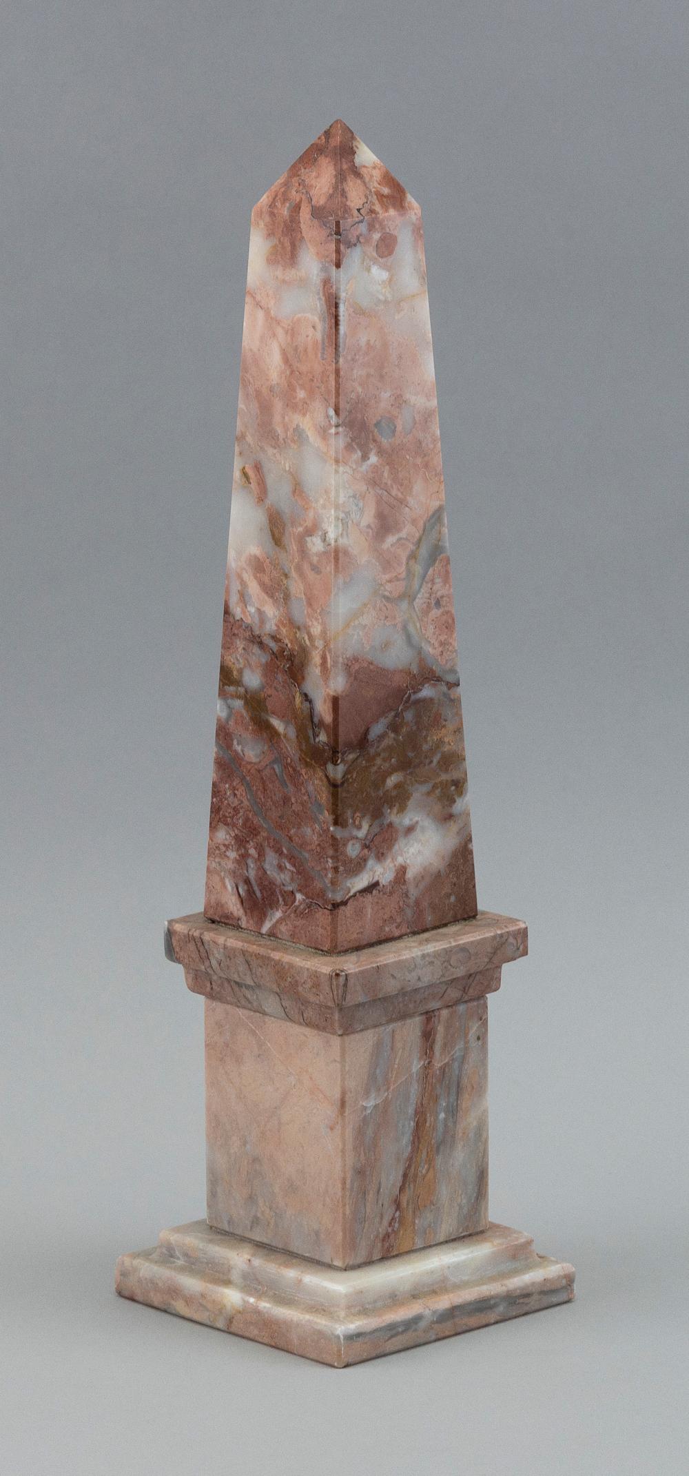 RED AND WHITE MARBLE OBELISK 20TH