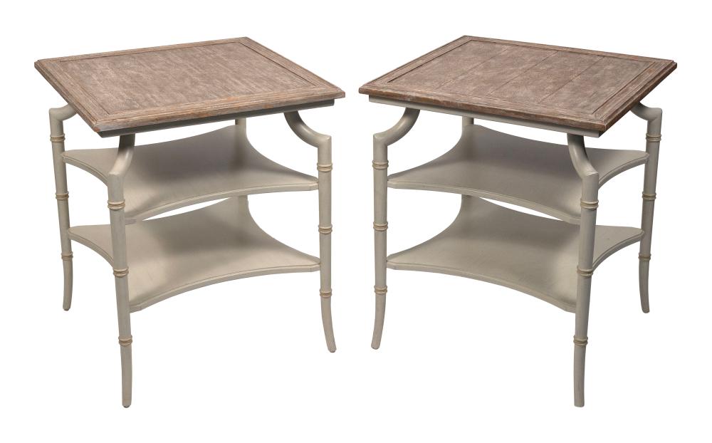 PAIR OF THREE TIER END TABLES CONTEMPORARY 3af79f