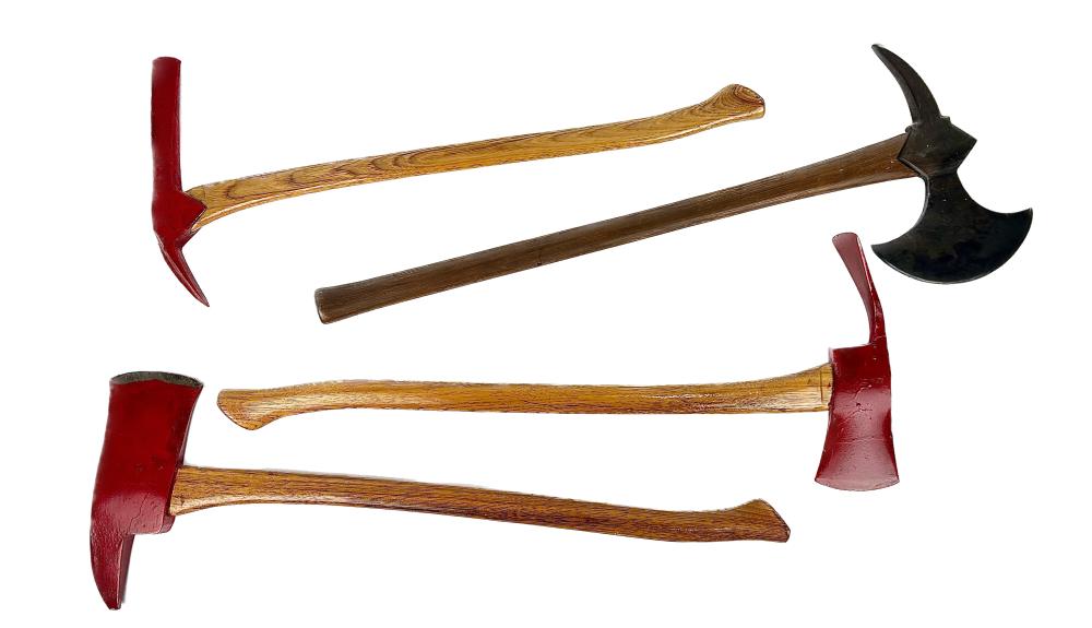 FOUR FIRE AXES 19TH 20TH CENTURY 3af7ee