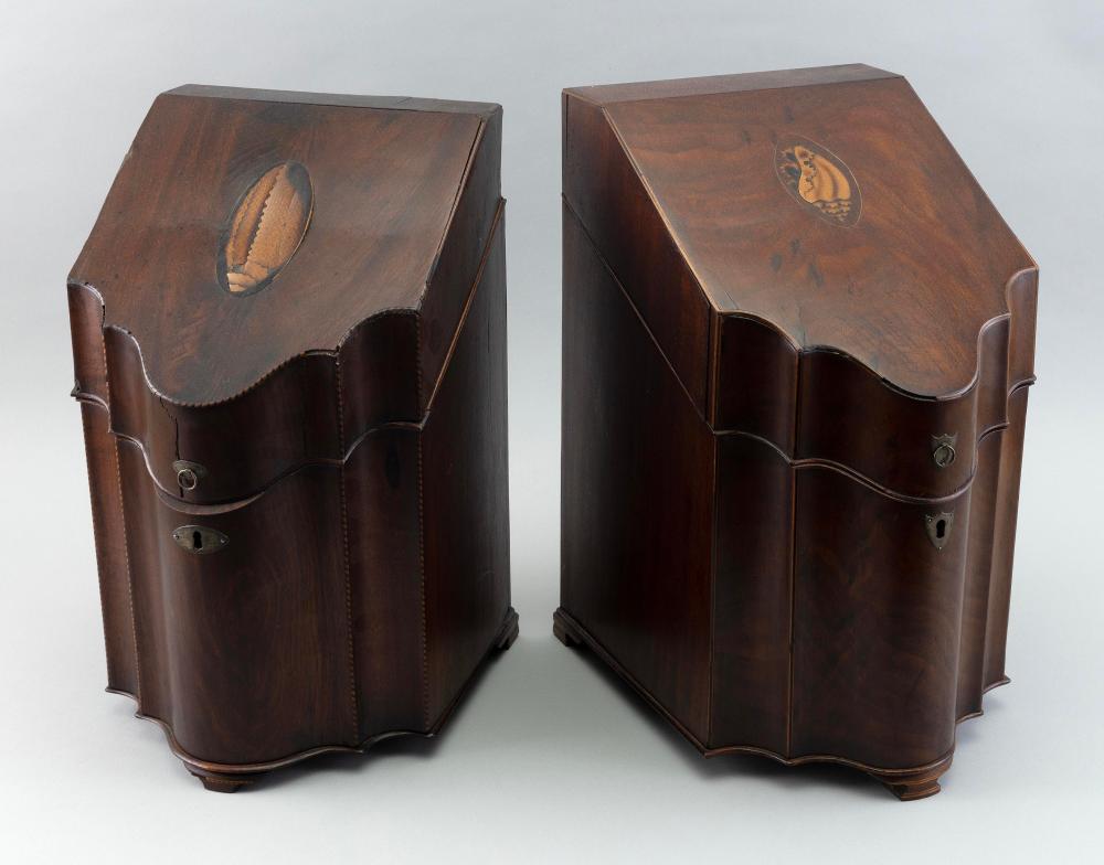 PAIR OF ENGLISH KNIFE BOXES 19TH
