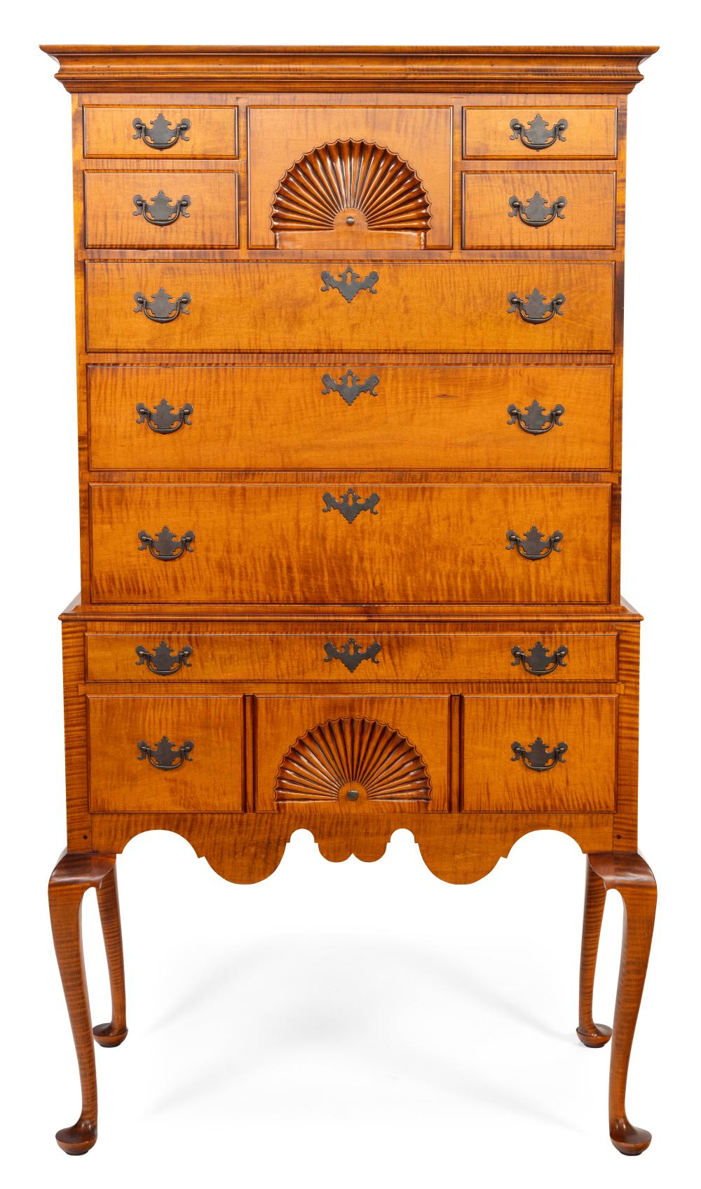 DAVID LEFORT TWO PART HIGHBOY MASSACHUSETTS  3af899