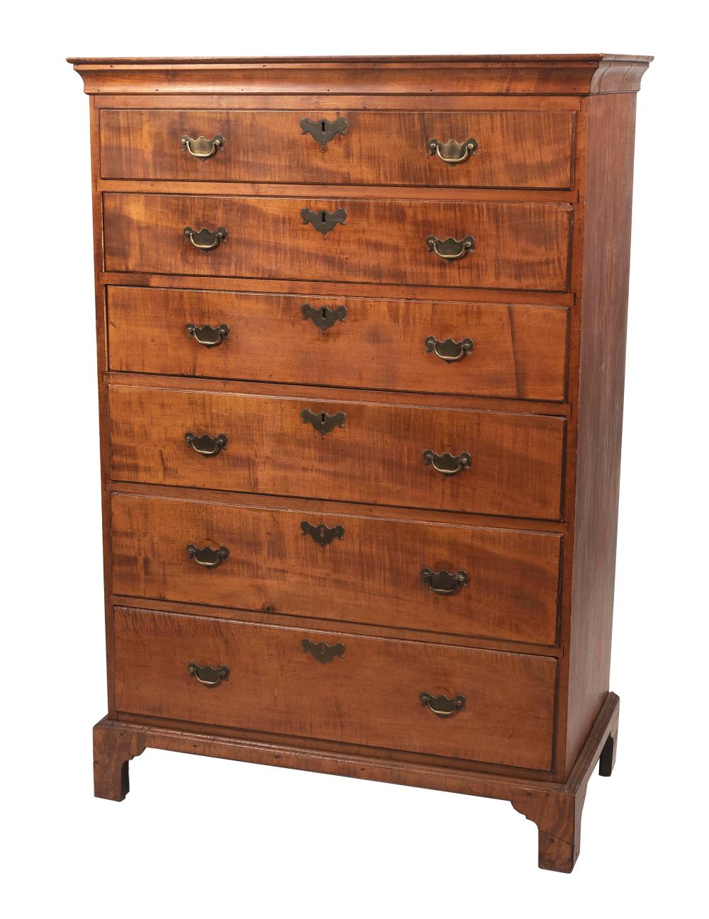 NEW ENGLAND CHIPPENDALE TALL CHEST