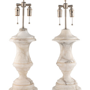 A Pair of Carrara Urn Lamps
20th