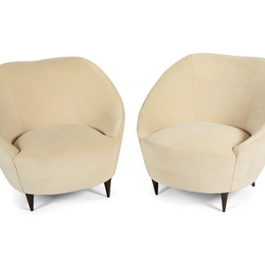 A Pair of Gondola Upholstered Lounge