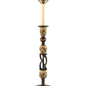 A Kashmiri Painted Candlestick Lamp
20th