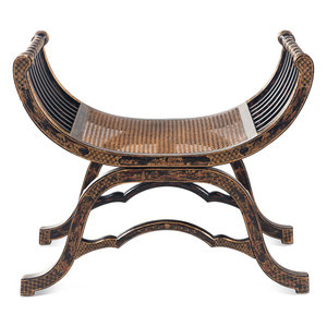 A Regency Style Japanned Curule