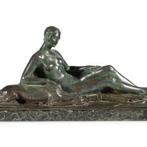 Henri Fugere French 1872 1944 Diana bronze  3af9f1