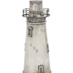 A Large American Silver-Plate Lighthouse