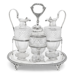 A George III Silver and Cut Glass Cruet