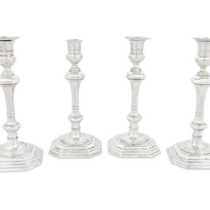 A Set of Four English Silver Candlesticks Crichton 3afb85