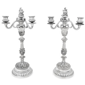 A Pair of Buccellati Silver Candlesticks
each