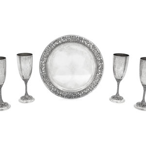 A Set of Four Asprey Silver Champagne 3afbbc