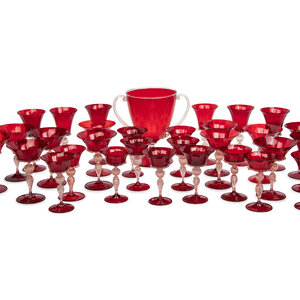 A Venetian Glass Stemware Service
Early