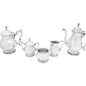 An American Silver Five-Piece Tea