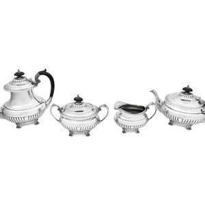 An American Silver Four-Piece Tea