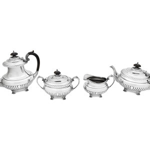 An American Silver Four-Piece Tea and