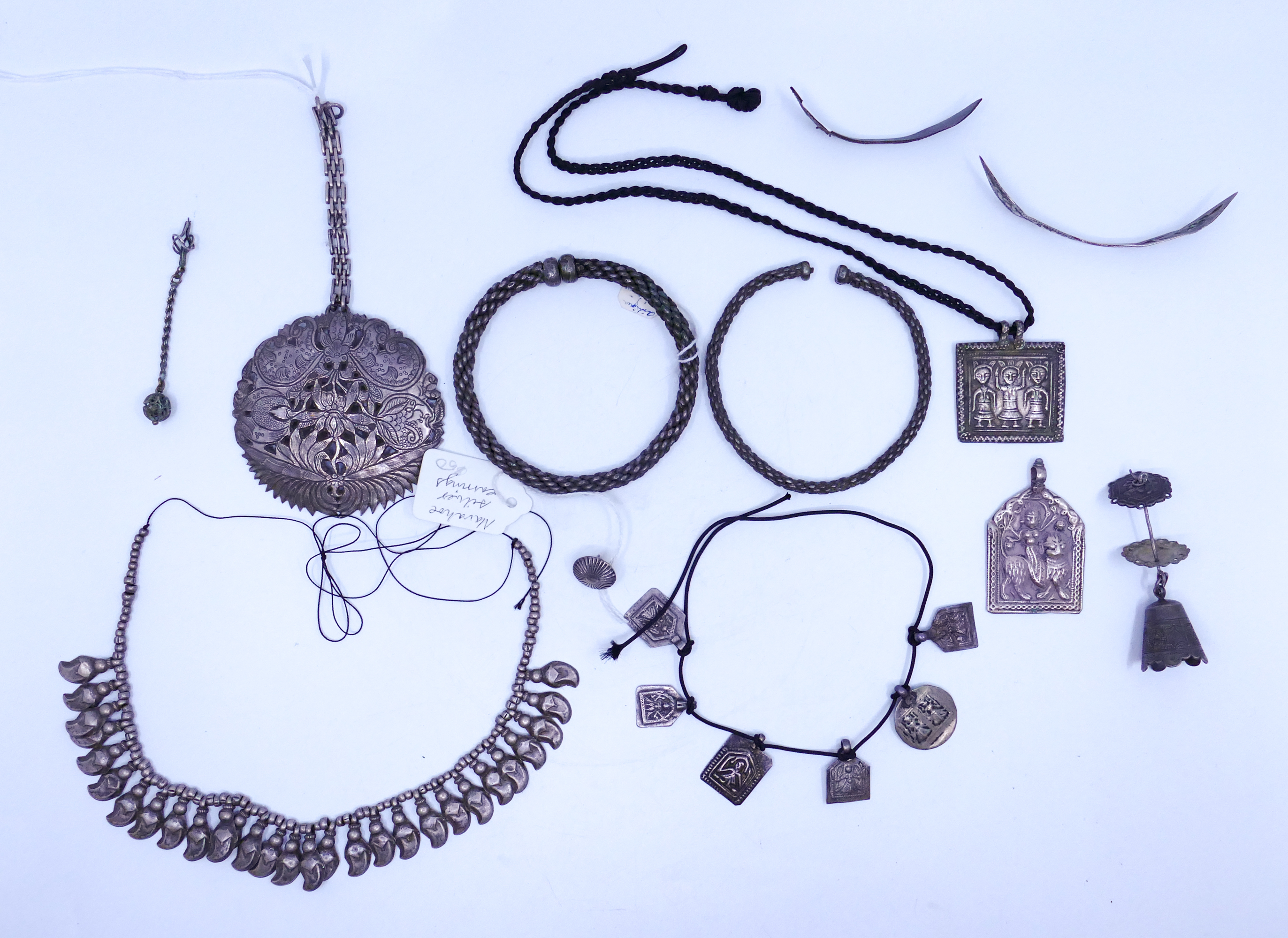 Tray of Misc. Ethnic Silver Jewelry