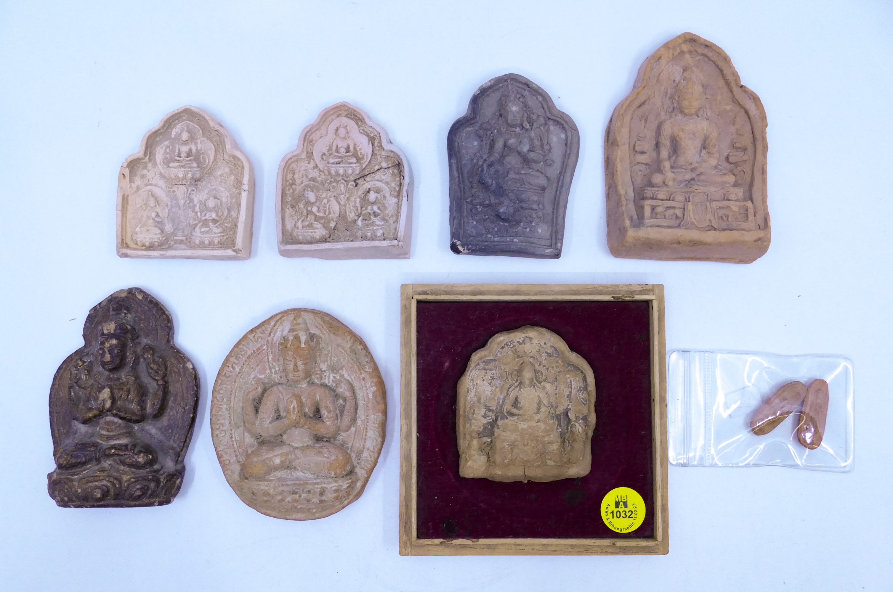 Tray 9pc Old Tibetan Clay Votive 3afc3d