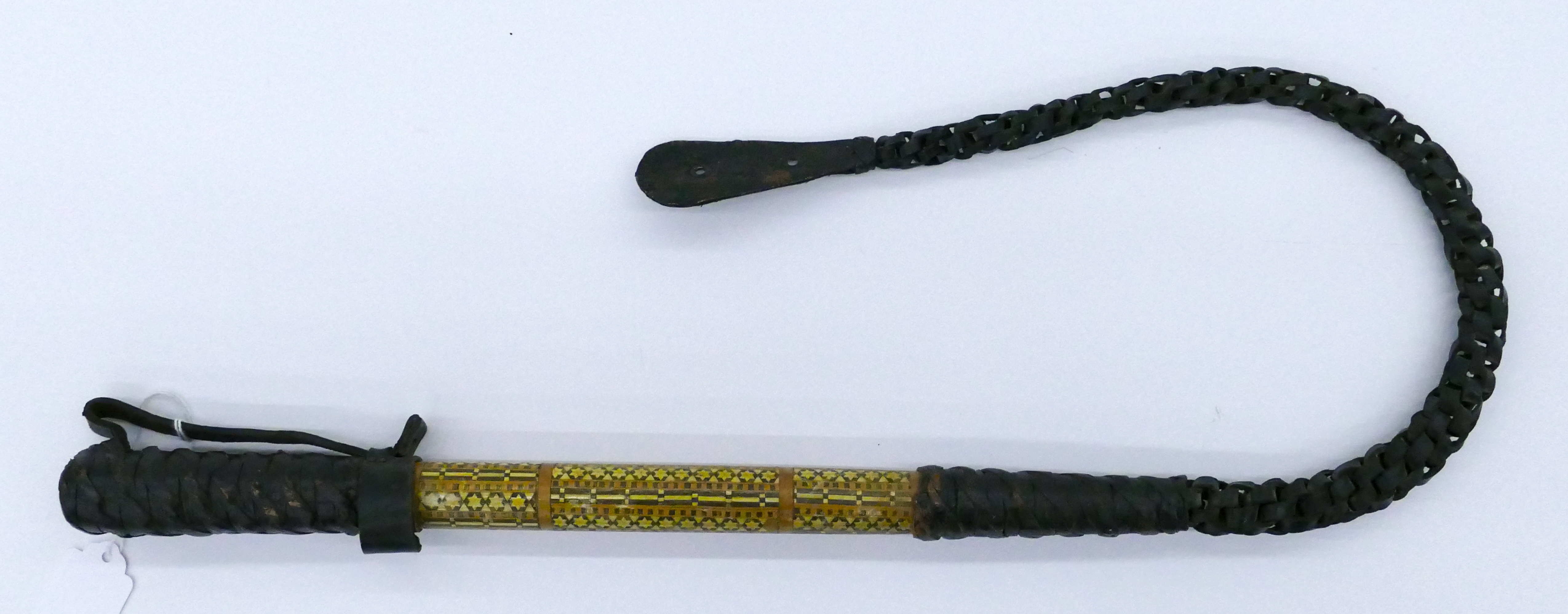 Turkish Inlaid Leather Horsemans Quirt