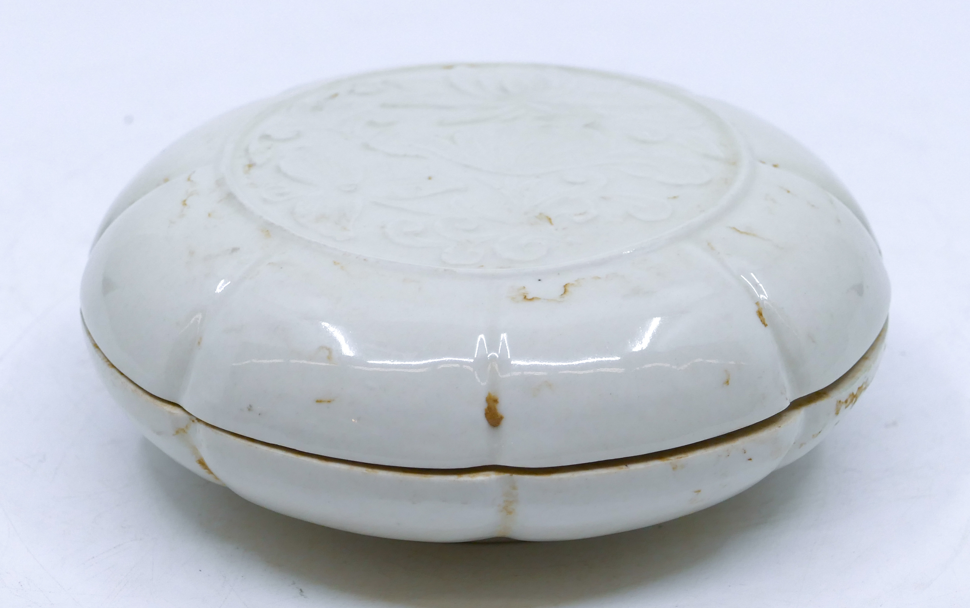 Old Chinese Ding Ware Covered Lotus