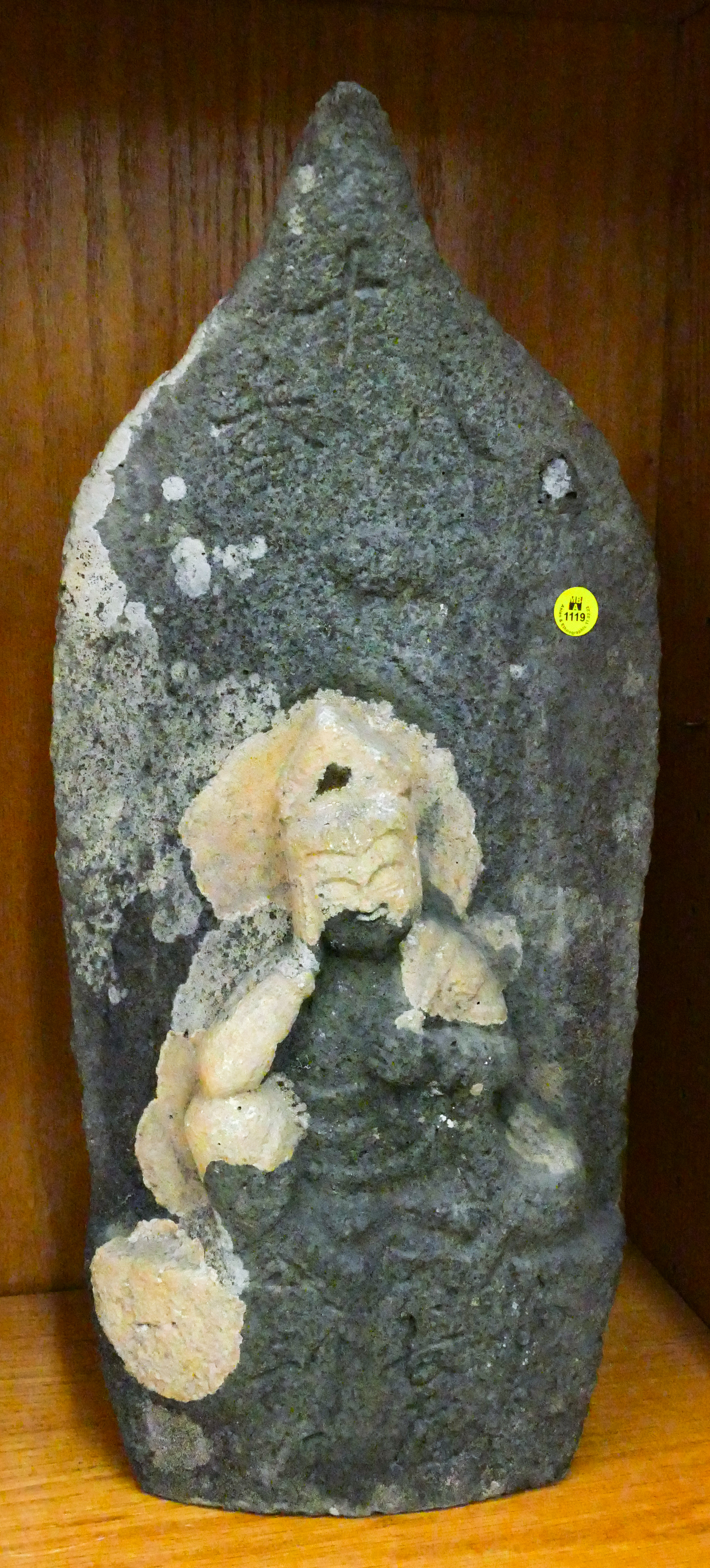 Old Japanese Carved Stone Guanyin 3afc93