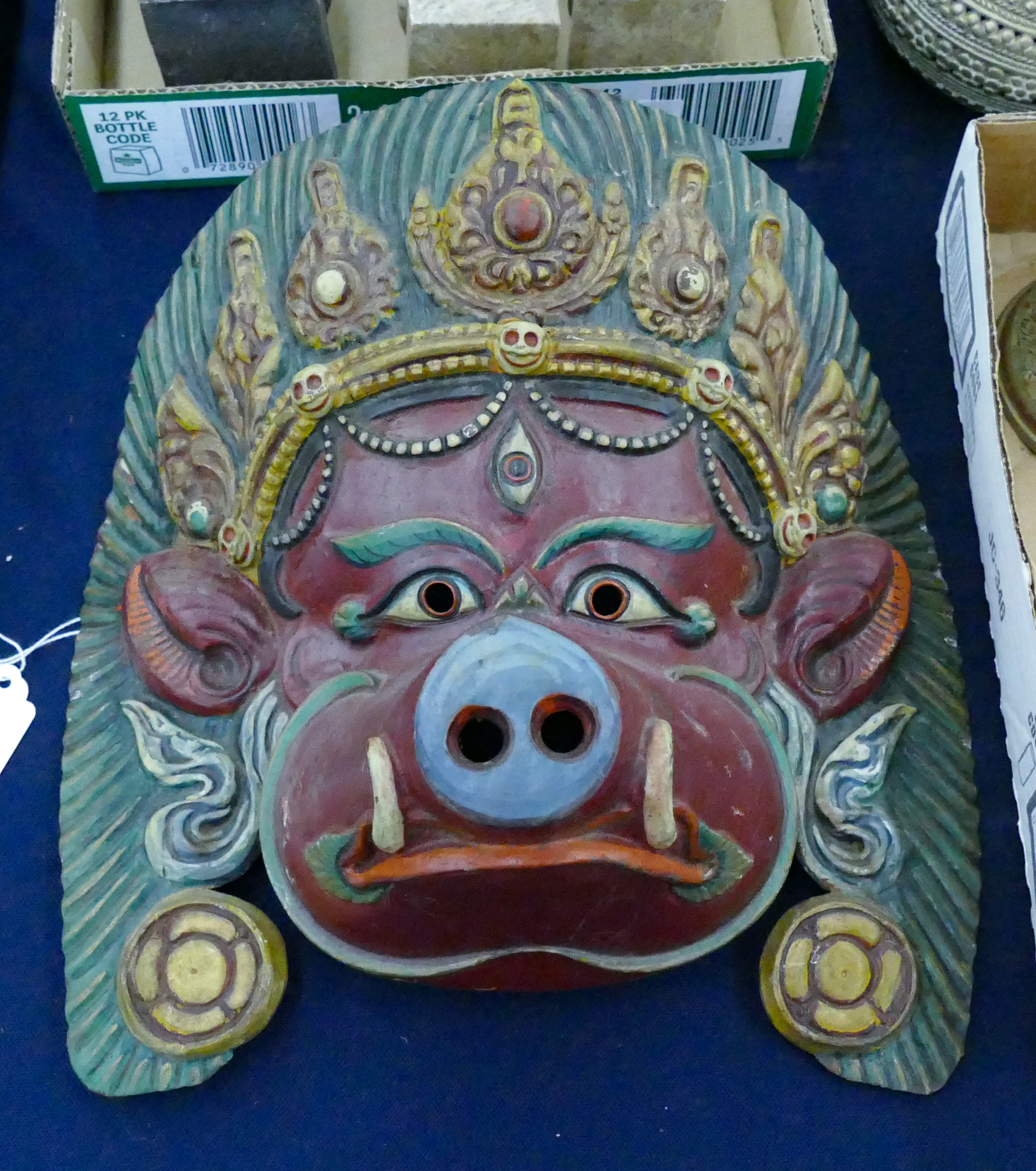 Old Nepalese Painted Copper Varaha
