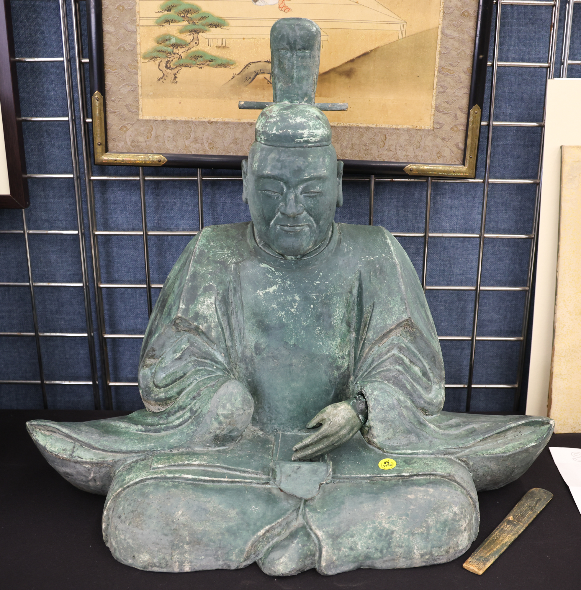 Old Japanese Ceramic Seated Green 3afcd9