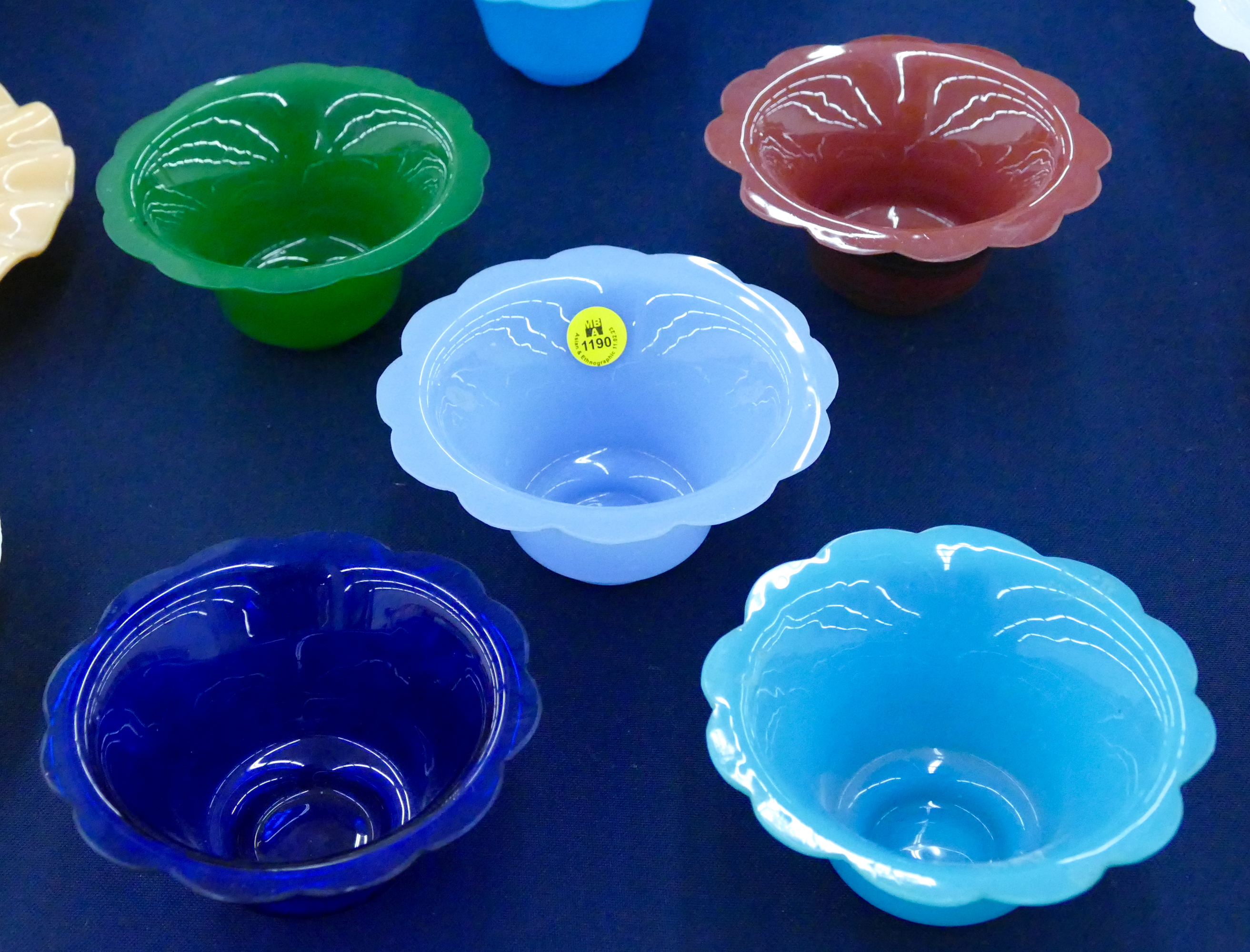 5pc Chinese Peking Glass Multi-Colored