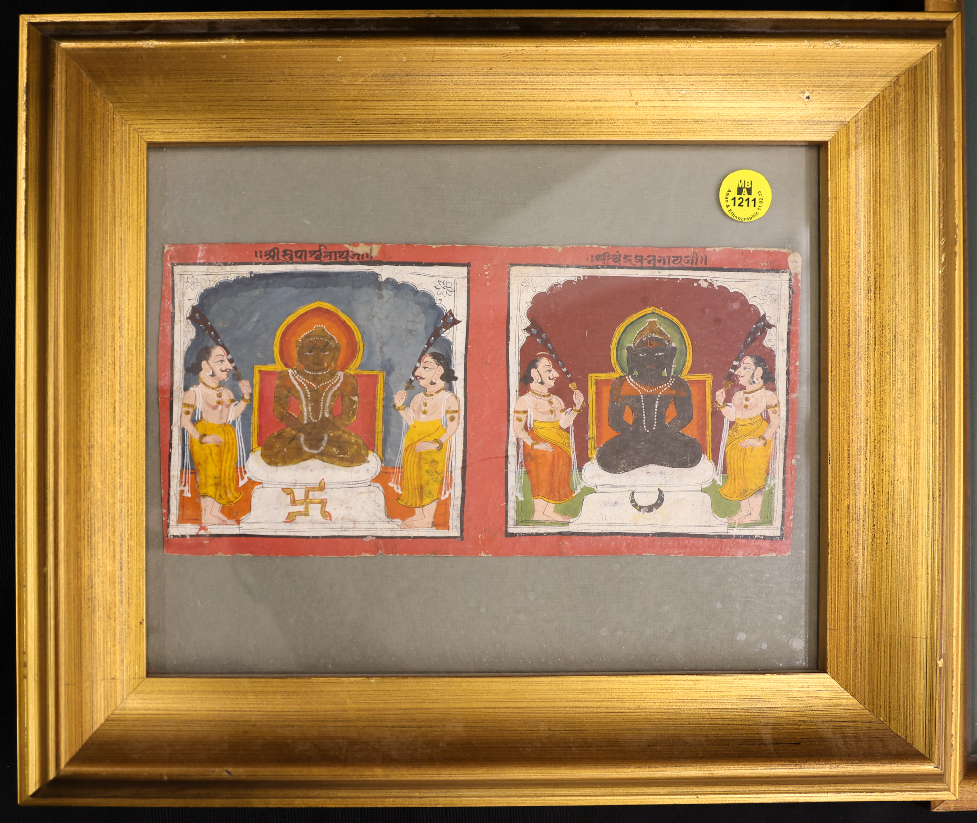 Old Indian Hindu Diptych Miniature