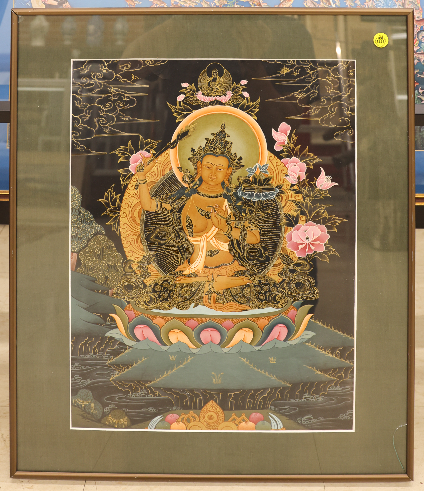 Chinese Seated Tara Painted Thangka 3afcf5